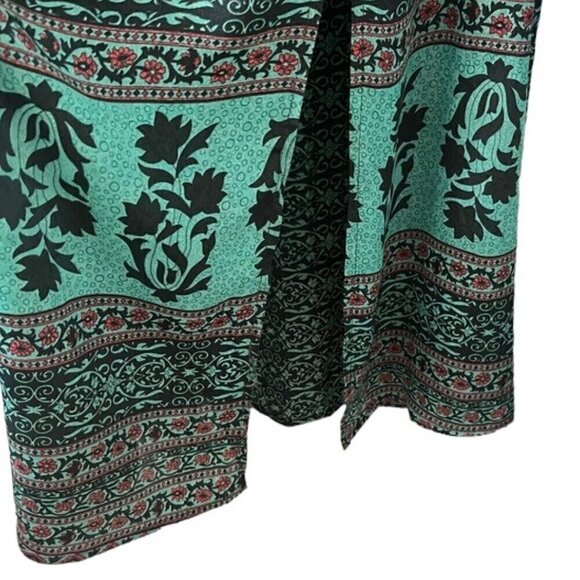 NWT Earthbound Womens Green & Purple Boho Printed Halter VCut Maxi Dress Medium - Picture 5 of 11